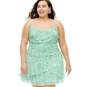 DVF for Target strappy mesh sea twig green mini dress
